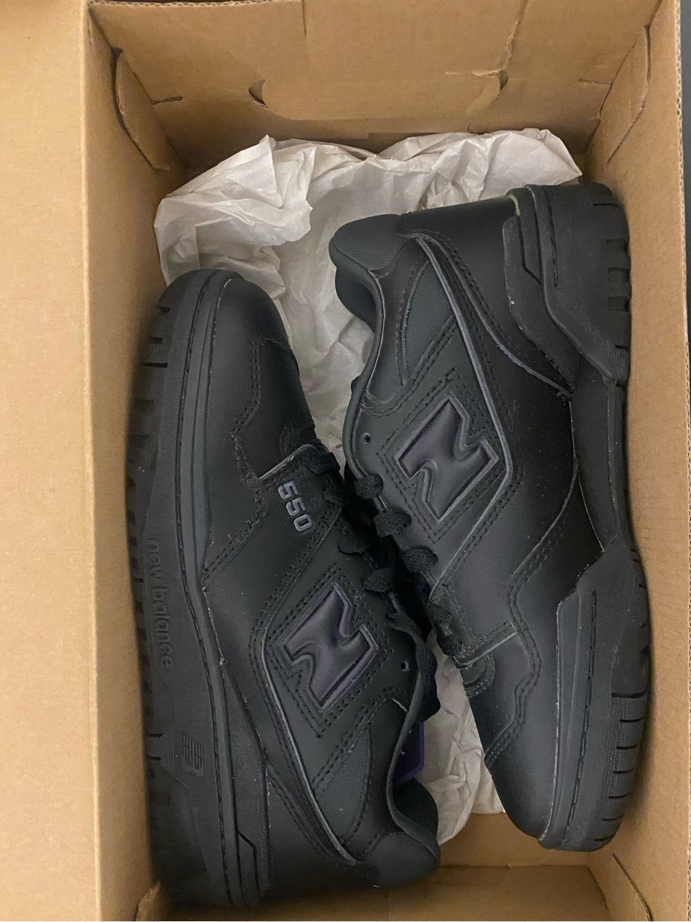 New Balance 550 Triple Black Sneakers Shoes women’s Size 6.5 New With Box